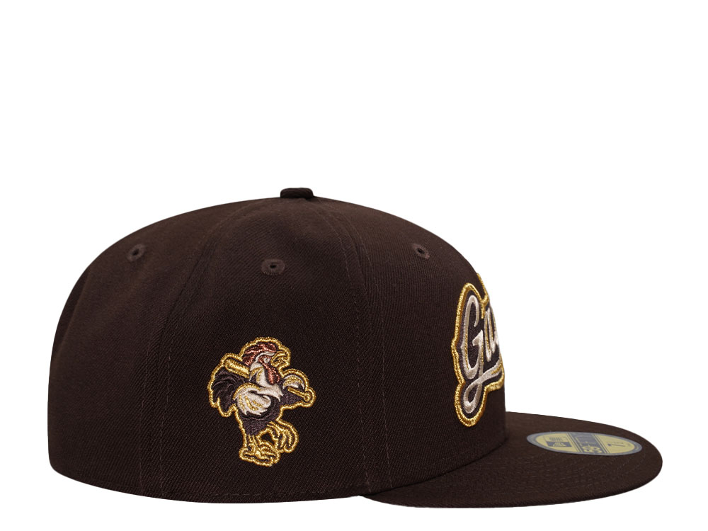 New Era Gallos De Delmarva Burnt Wood Metallic Throwback Edition 59Fifty Fitted Hat