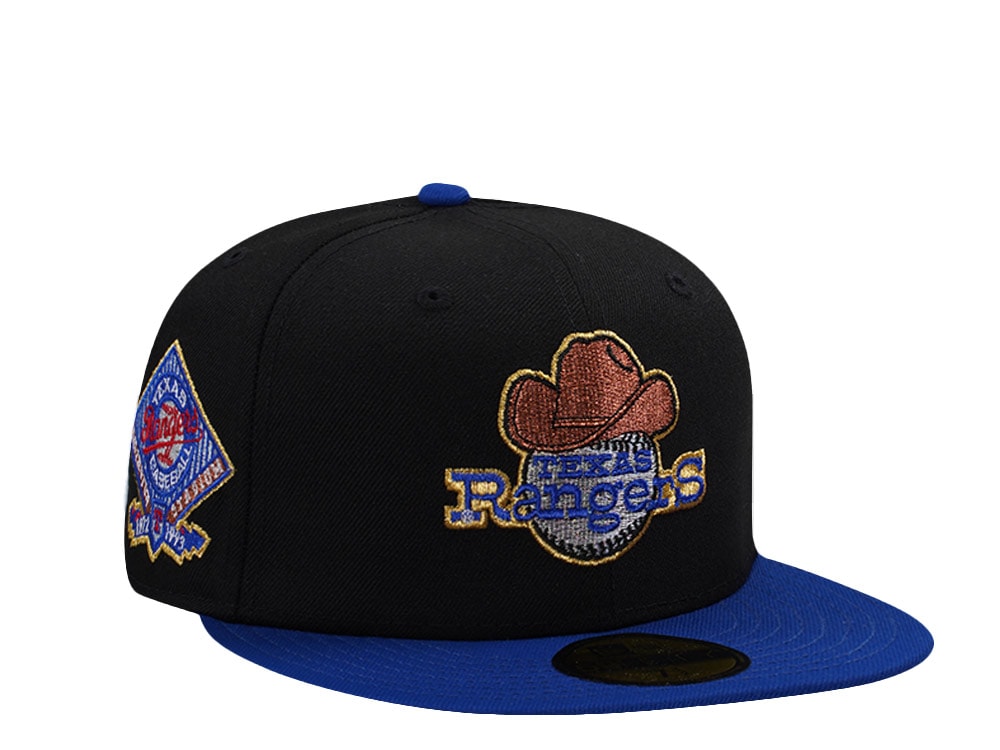 New Era Texas Rangers Arlington Stadium Black Two Tone Edition 59Fifty Fitted Hat