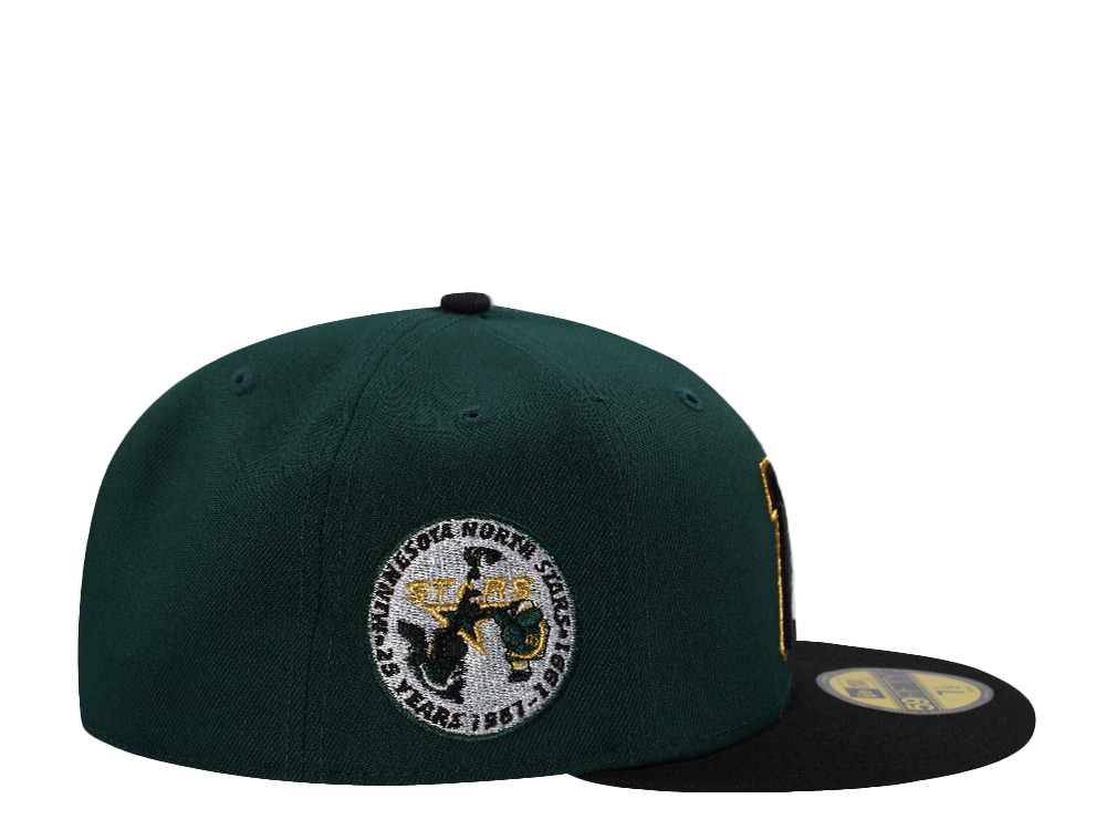 New Era Minnesota North Stars 25th Anniversary Dark Green Two Tone Edition 59Fifty Fitted Hat