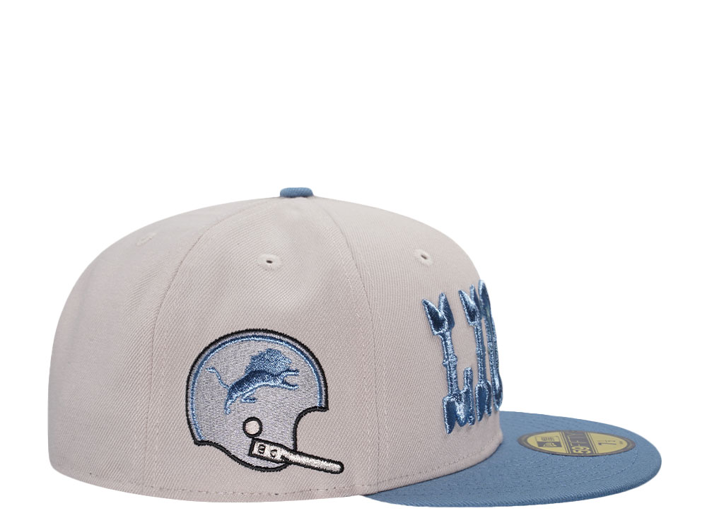 New Era Detroit Lions Stone Metallic Two Tone Edition 59Fifty Fitted Hat
