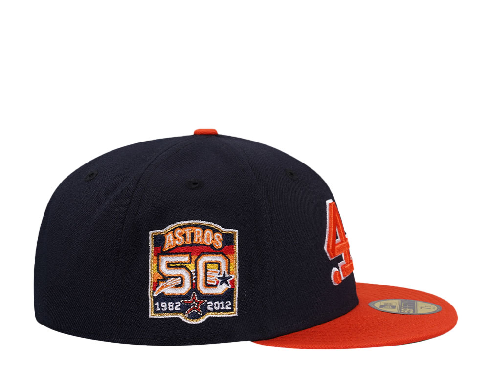 New Era Houston Colts 50th Anniversary Navy Orange Jersey Flip Two Tone Edition 59Fifty Fitted Hat