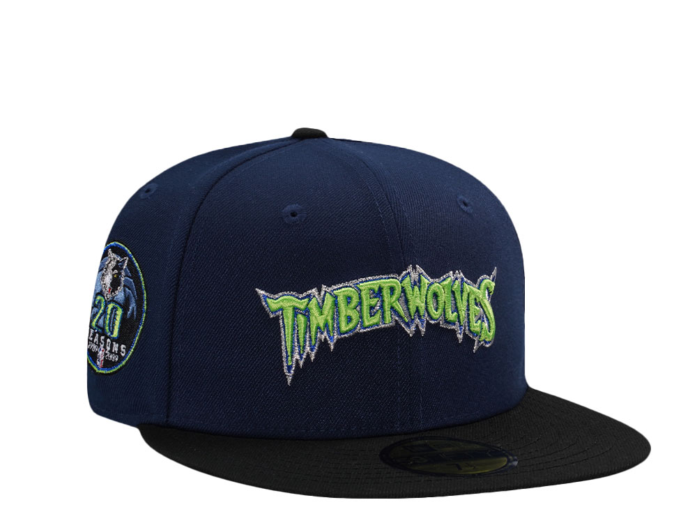 New Era Minnesota Timberwolves 20 Seasons Ocean Blue Two Tone Edition 59Fifty Fitted Hat