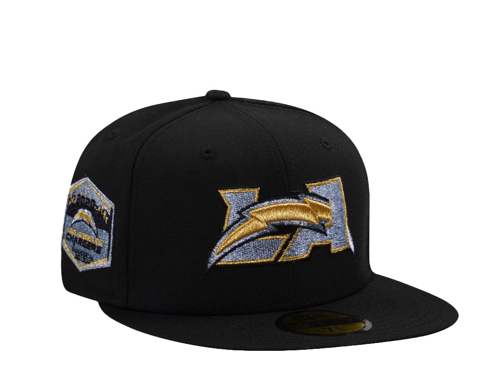 New Era Los Angeles Chargers Inaugural Season 2020 Black Prime Edition 59Fifty Fitted Hat