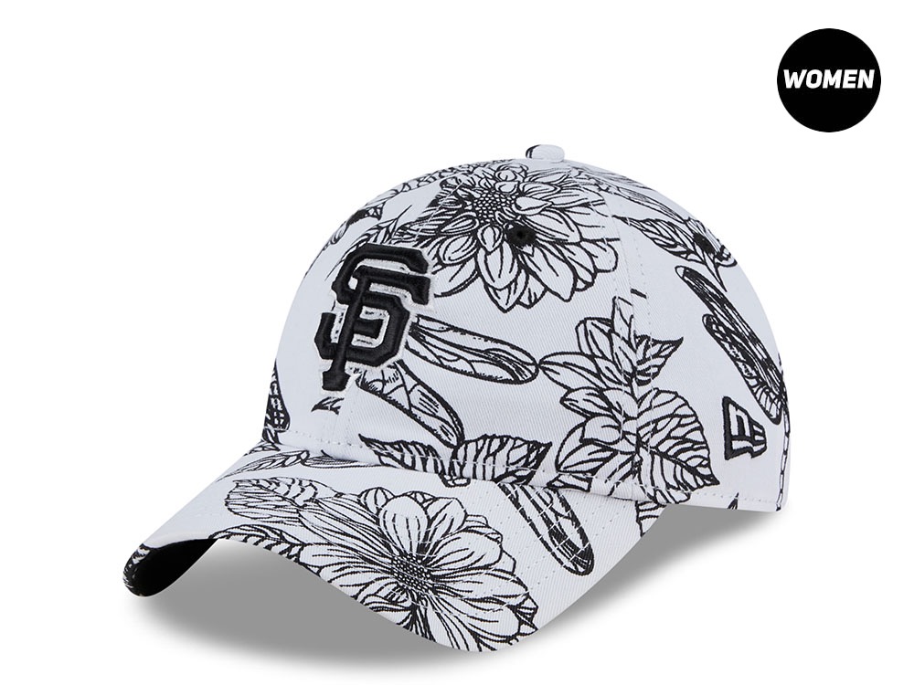 New Era San Francisco Giants Woman Floral Stitch White 9Twenty Strapback Hat