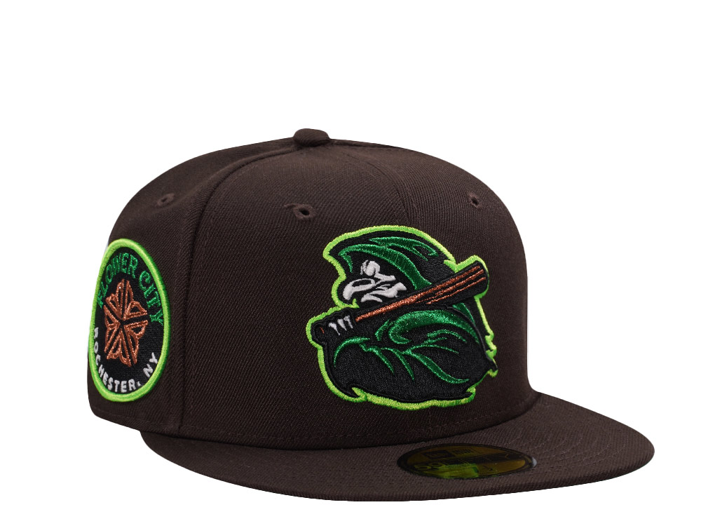 New Era Rochester Red Wings Flower City Burnt Wood Glow in the Dark Horror Edition 59Fifty Fitted Hat