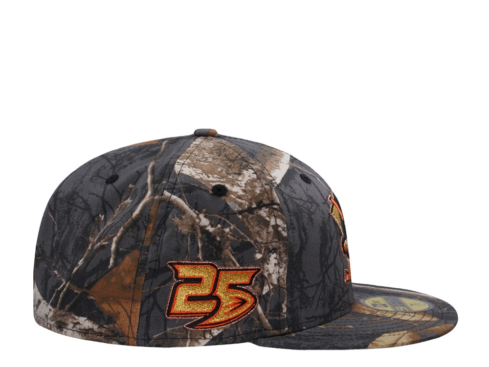 New Era Anaheim Ducks 25th Anniversary Black Realtree APX Prime Edition 59Fifty Fitted Hat