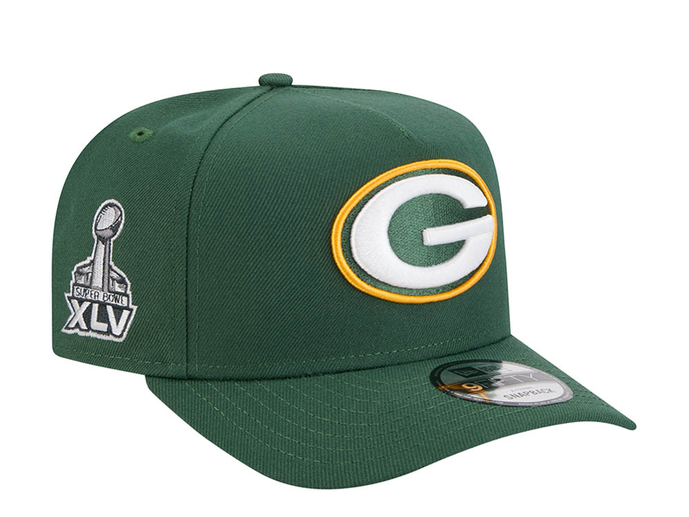 New Era Green Bay Packers Super Bowl XLV Green  9Fifty A Frame Snapback Hat