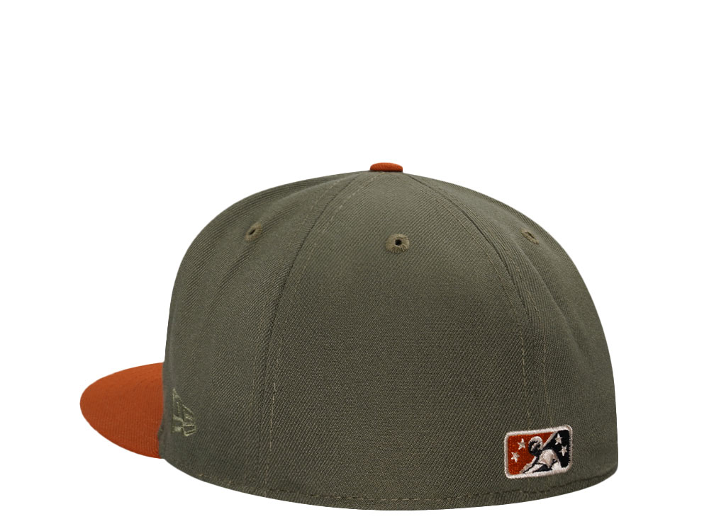 New Era Delmarva Shorebirds Olive Rust Two Tone Edition 59Fifty Fitted Hat