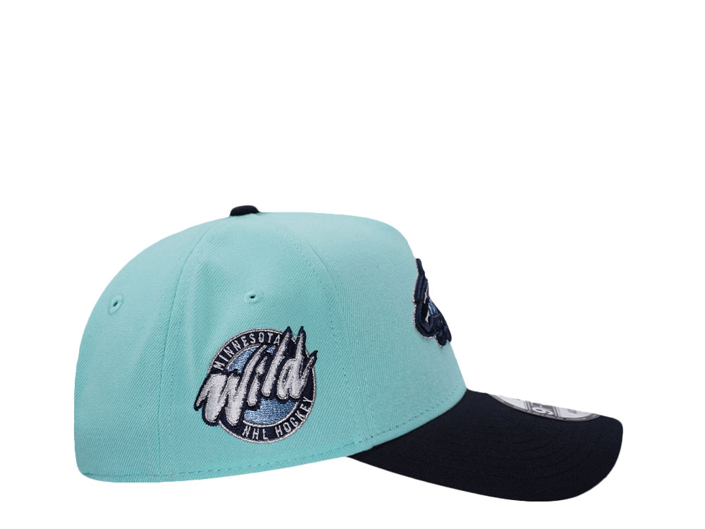 New Era Minnesota Wild NHL Hockey Tint Blue Two Tone Edition 9Forty A Frame Snapback Hat