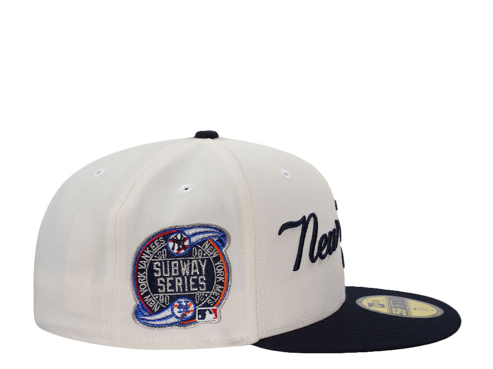 New Era New York Yankees Subway Series Script Chrome Two Tone Edition 59Fifty Fitted Hat