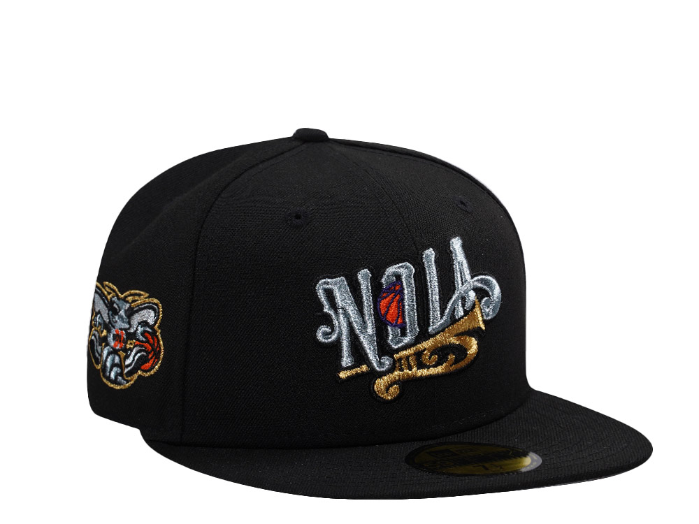 New Era New Orleans Hornets Black Prime Edition 59Fifty Fitted Hat