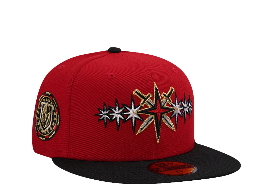 New Era Vegas Golden Knights Scarlet Metallic Two Tone Edition 59Fifty Fitted Hat