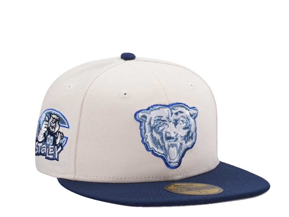 New Era Chicago Bears Staley Metallic Light Cream Two Tone Edition 59Fifty Fitted Hat