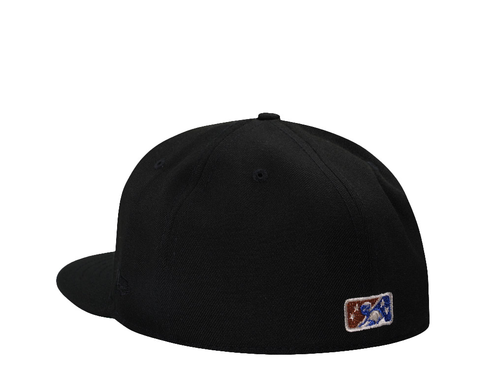 New Era Rancho Cucamonga Quakes 30th Anniversary Black Throwback Edition 59Fifty Fitted Hat