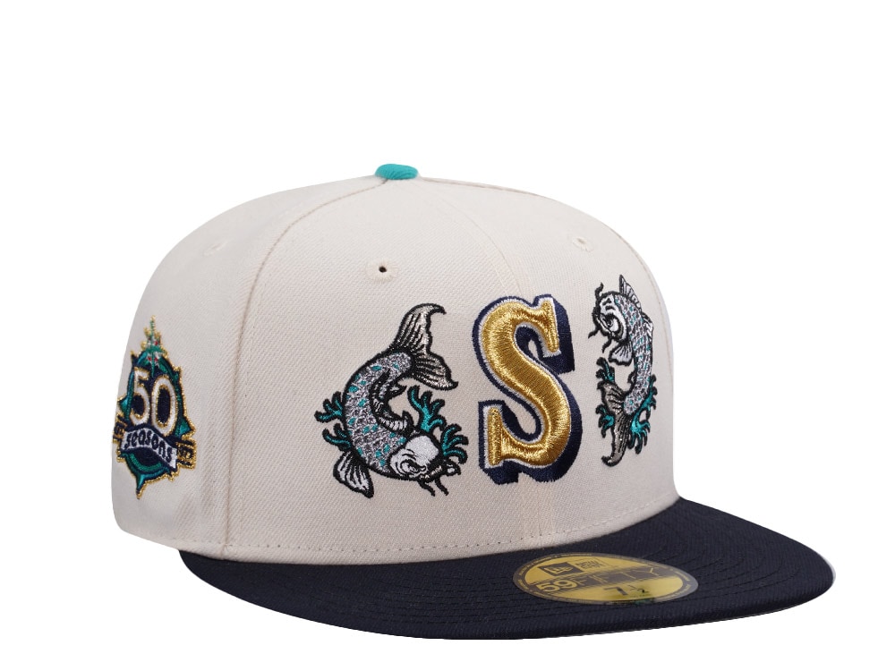 New Era Seattle Mariners 50th Anniversary Koi Chrome Two Tone Edition 59Fifty Fitted Hat