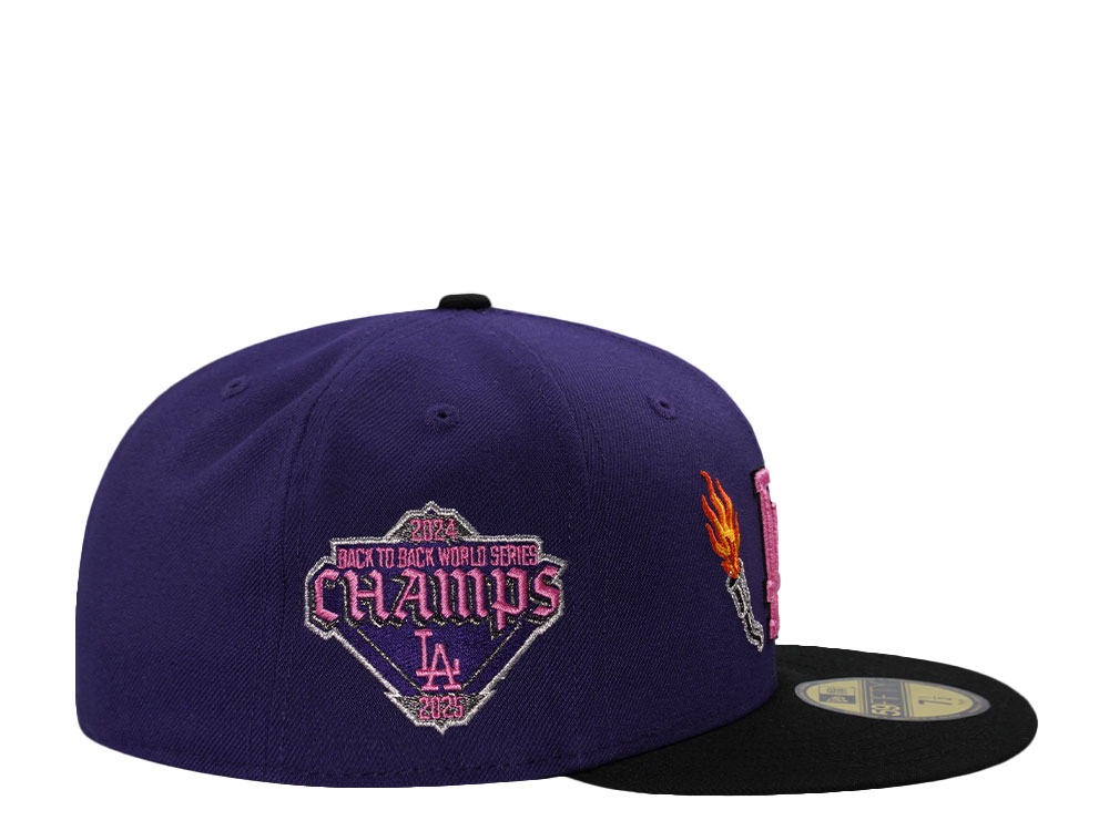 New Era Los Angeles Dodgers World Series Champions 2024 Purple Two Tone Edition 59Fifty Fitted Hat