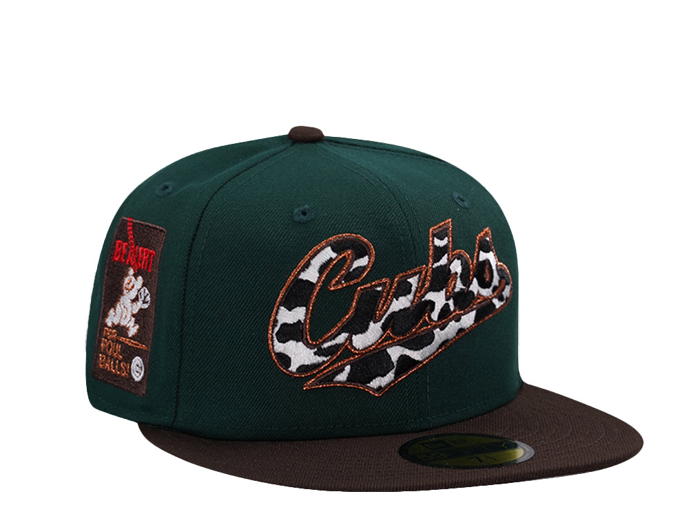 New Era Chicago Cubs Stay Alert Dark Green Two Tone Edition 59Fifty Fitted Hat