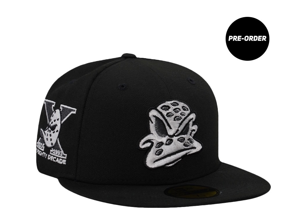 PRE-ORDER New Era Anaheim Ducks 10th Anniversary Black Prime Edition 59Fifty Fitted Hat