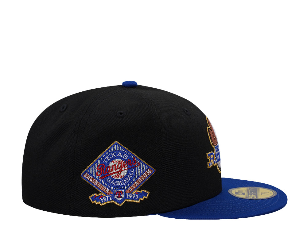 New Era Texas Rangers Arlington Stadium Black Two Tone Edition 59Fifty Fitted Hat