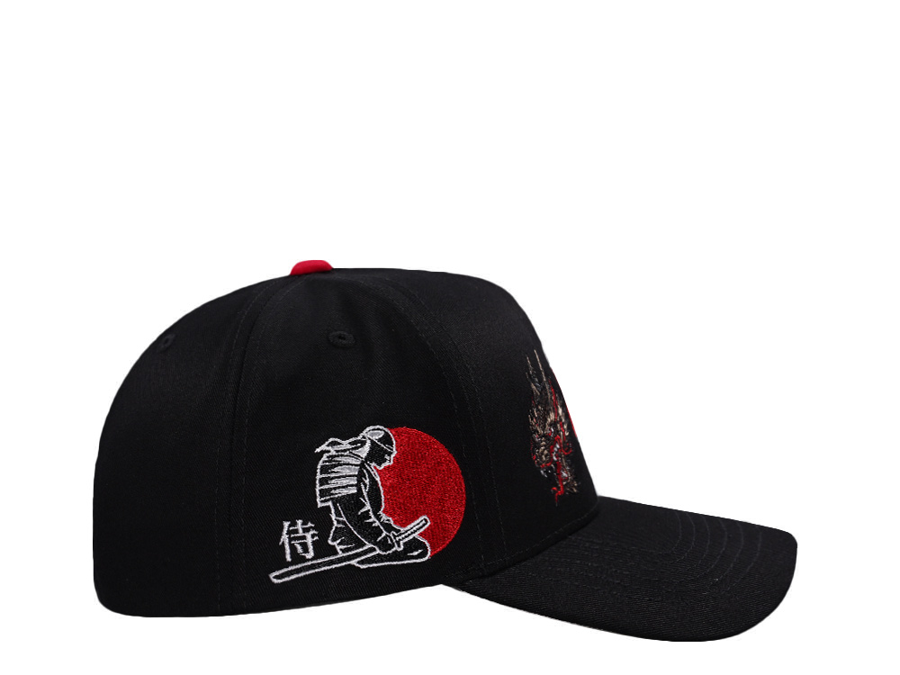 Parallel Union Japan Dragon Samurai Red Sun Black Prime Edition Snapback Hat