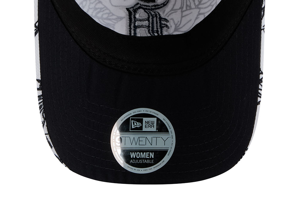 New Era Detroit Tigers Woman Floral Stitch White 9Twenty Strapback Hat
