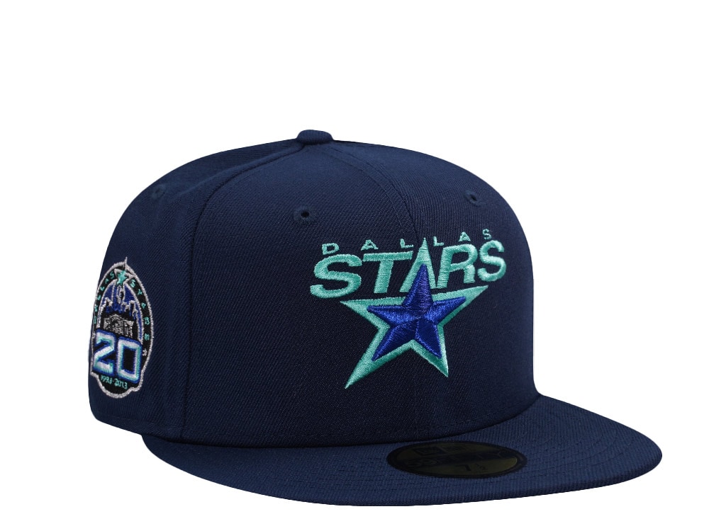 New Era Dallas Stars 20th Anniversary Ocean Blue Prime Edition 59Fifty Fitted Hat