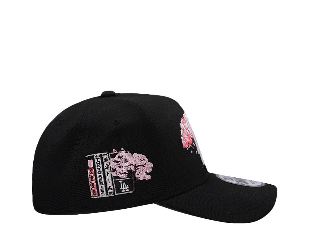New Era Los Angeles Dodgers Tokyo Series 2025 Sakura Black Prime Edition 9Forty A Frame Snapback Hat