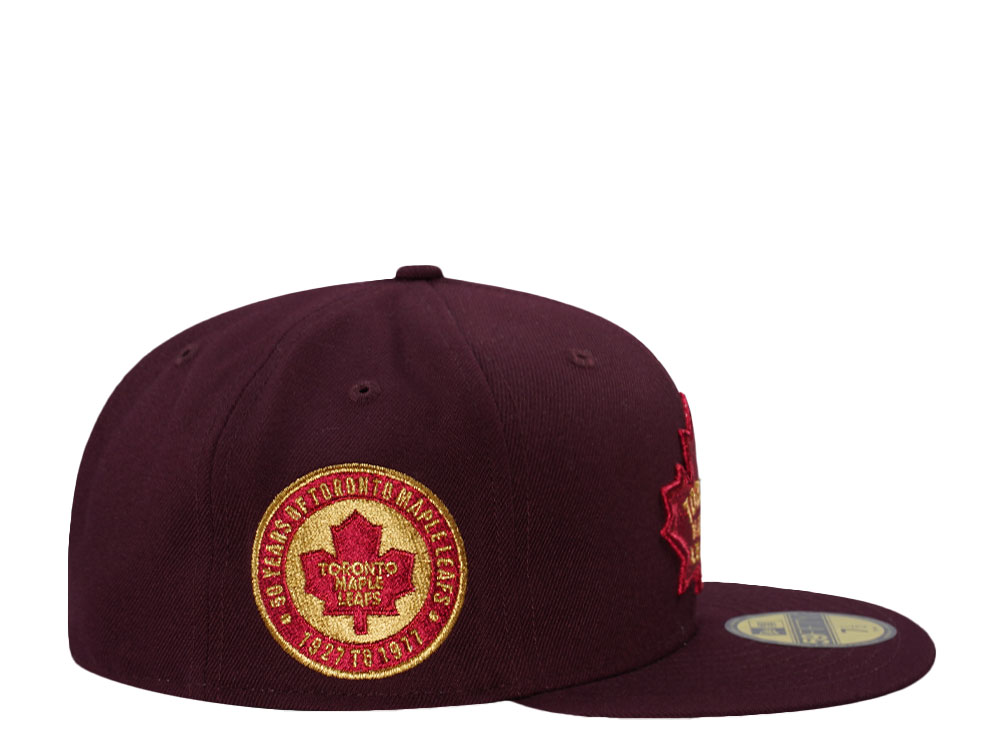 New Era Toronto Maple Leafs 50th Anniversary Maroon Throwback Edition 59Fifty Fitted Hat