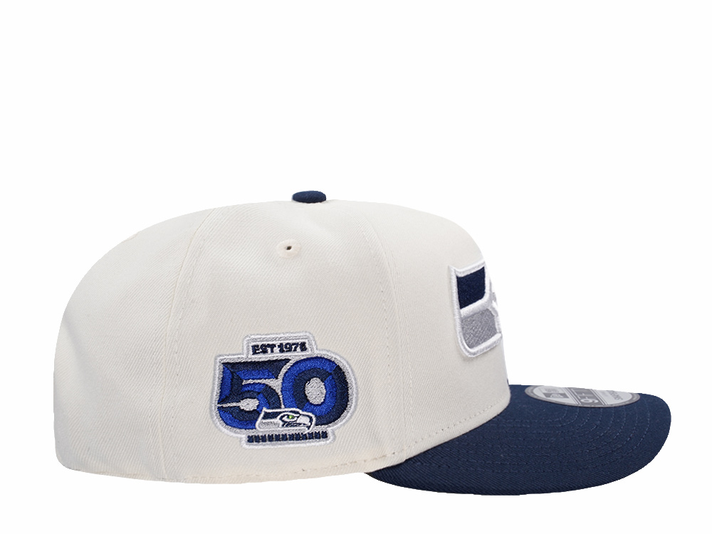 New Era Seattle Seahawks 50th Anniversary Chrome Two Tone Edition 9Fifty A Frame Snapback Hat