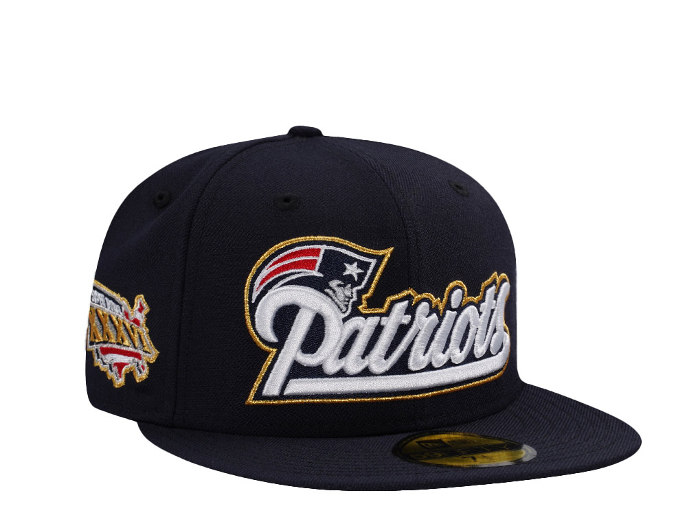 New Era New England Patriots Super Bowl XXXVI Wool Navy Throwback Edition 59Fifty Fitted Hat