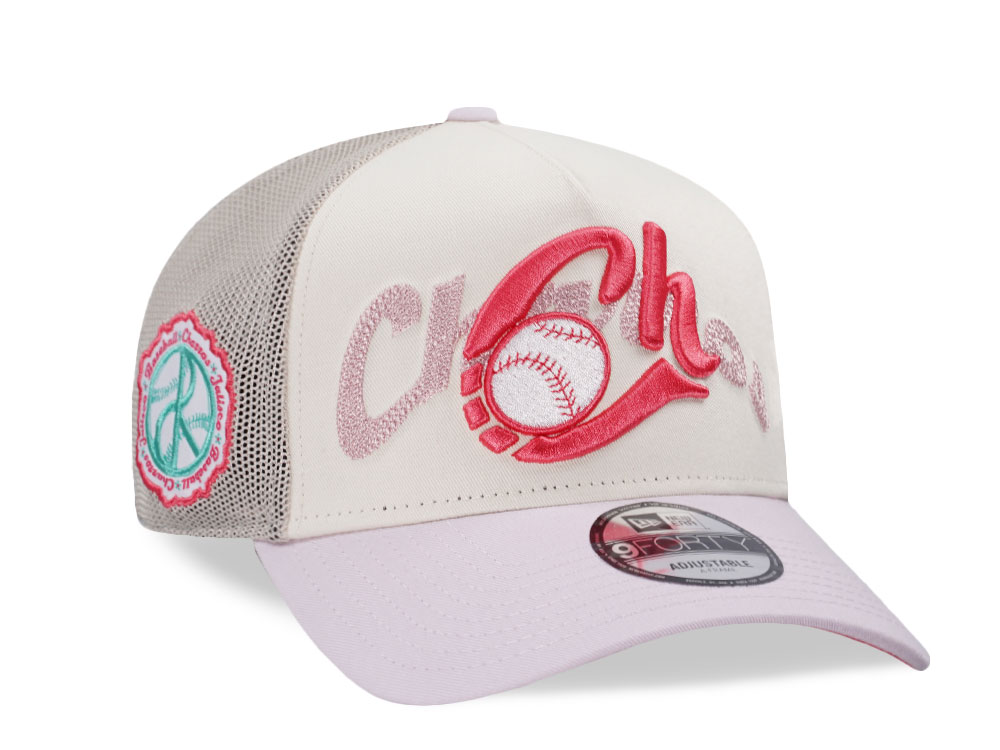 New Era Charros the Jalisco Alternate Logo  Wordmark Mesh 9Forty A Frame Trucker Snapback Hat