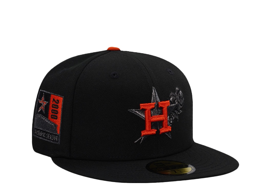 New Era Houston Astros Inaugural Season 2000 Black Rose Prime Edition 59Fifty Fitted Hat