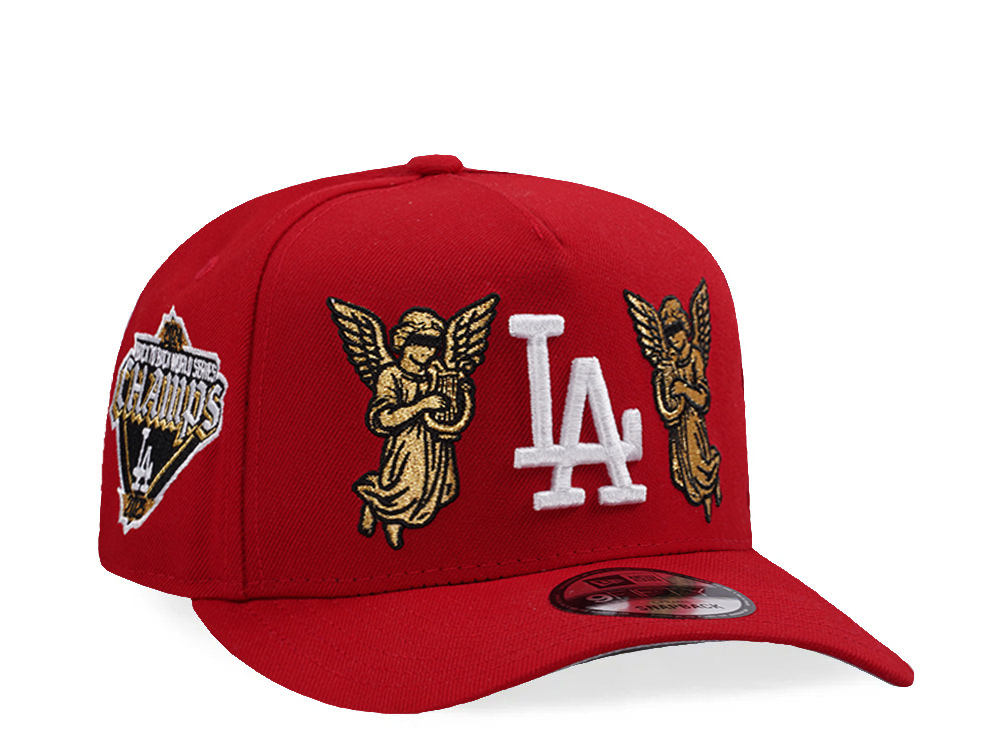New Era Los Angeles Dodgers World Series 2025 Angel Scarlet Prime Edition 9Fifty A Frame Snapback Hat