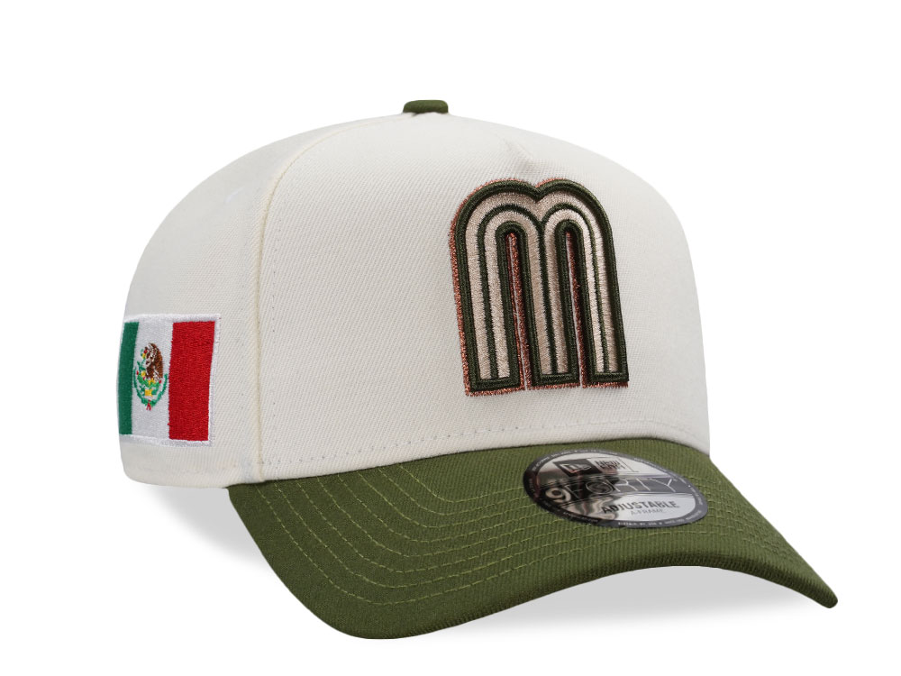 New Era Mexico World Baseball Classic Mexico Chrome Two Tone Edition 9Forty A Frame Snapback Hat