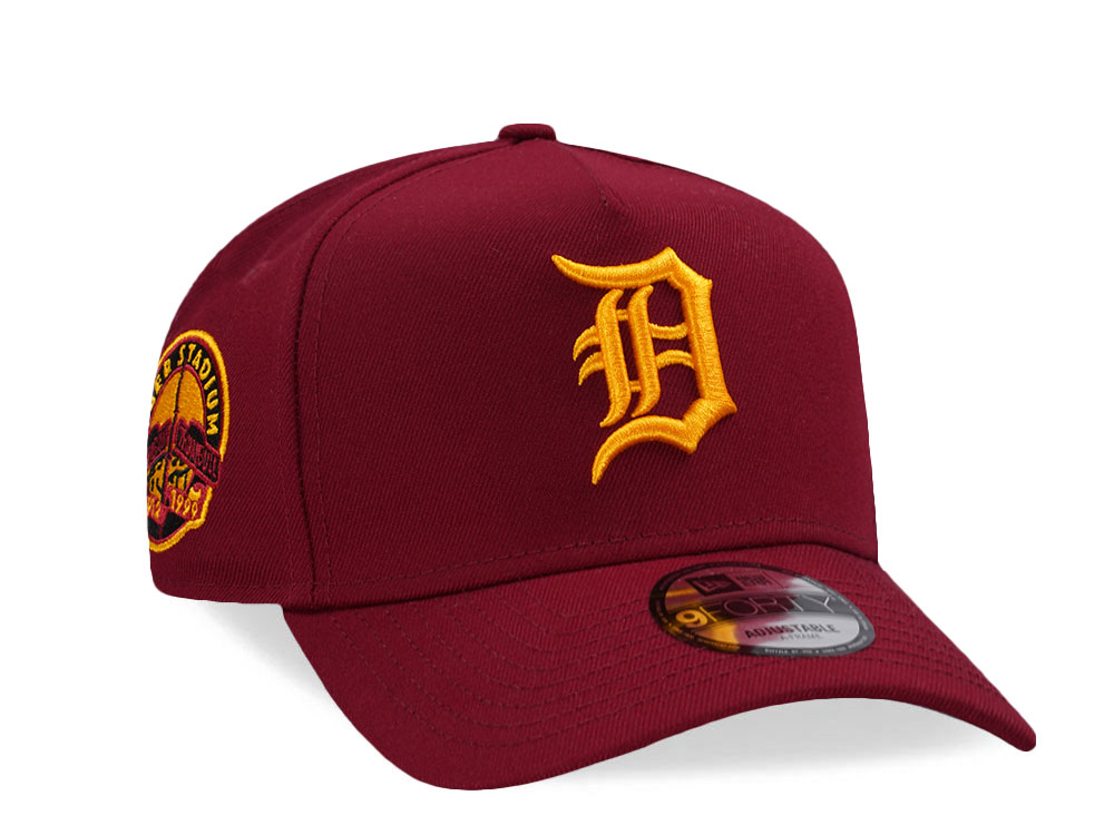 New Era Detroit Tigers Stadium Cardinal Red Prime Edition 9Forty A Frame Snapback Hat