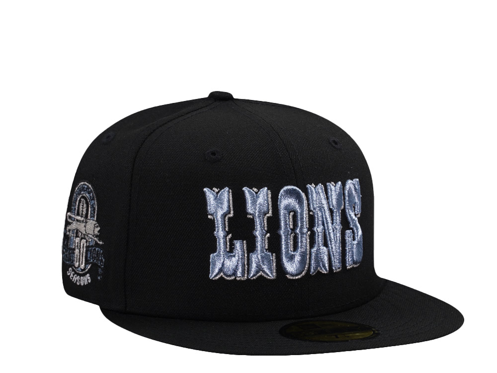 New Era Detroit Lions 60th Anniversary Black Prime Edition 59Fifty Fitted Hat