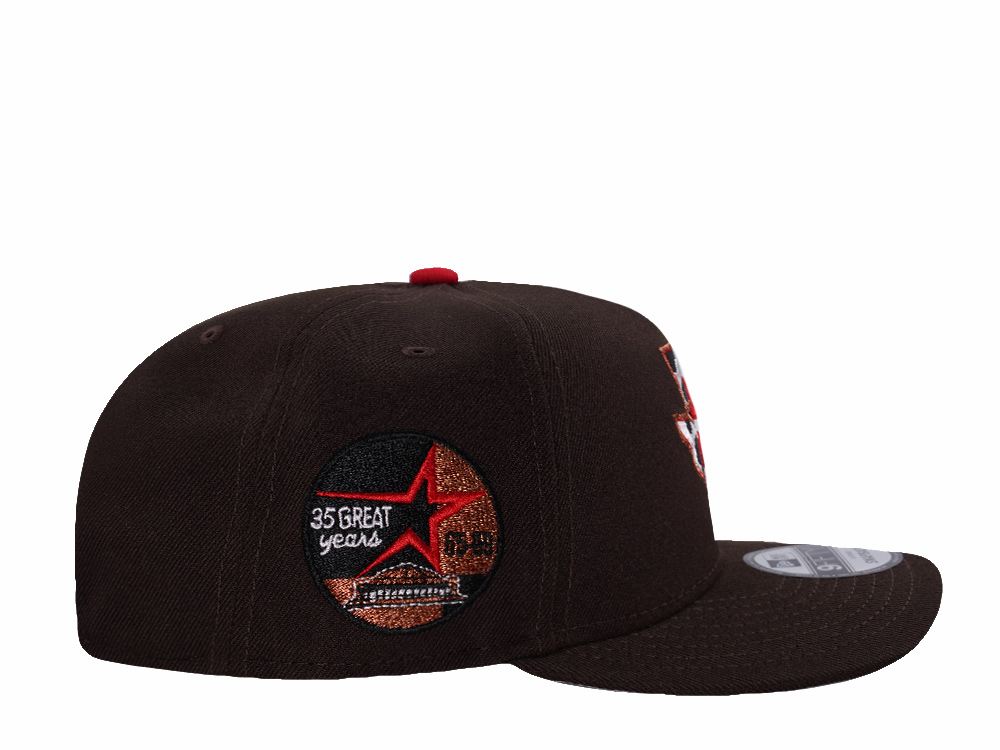 New Era Houston Astros 35th Anniversary Burnt Wood Prime Edition 9Fifty A Frame Snapback Hat