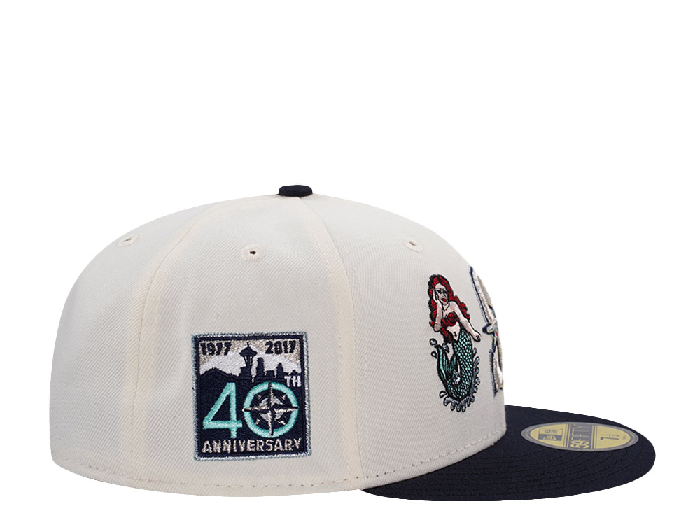 New Era Seattle Mariners 40th Anniversary Mermaid Chrome Two Tone Editon 59Fifty Fitted Hat