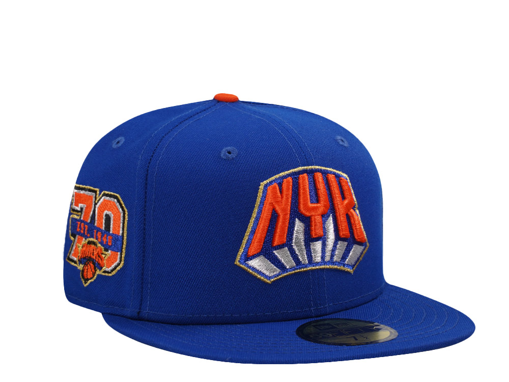 New Era New York Knicks 70th Anniversary Royal Blue Prime Edition 59Fifty Fitted Hat