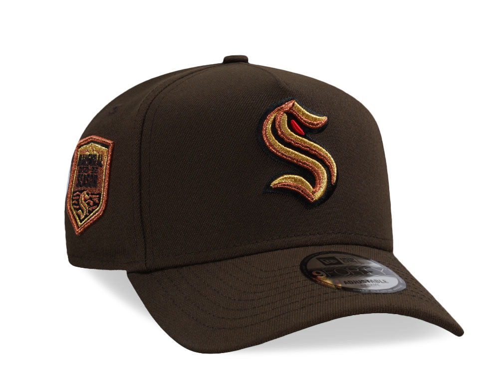 New Era Seattle Krakens Inaugural Walnut Edition 9Forty A Frame Snapback Hat