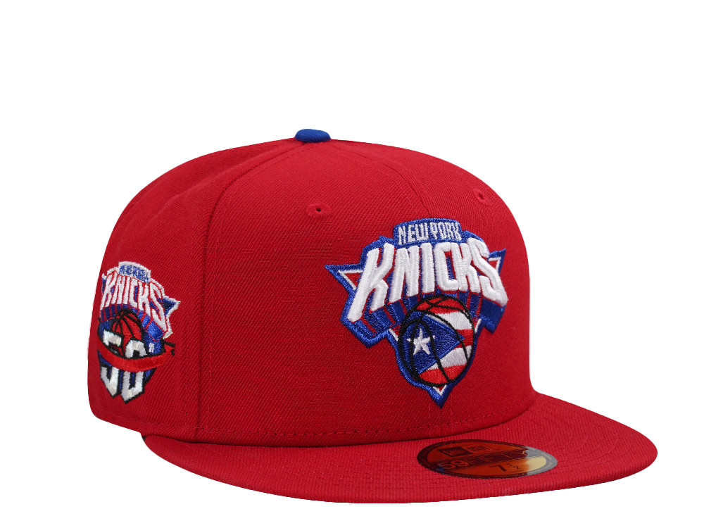 PRE-ORDER New Era New York Knicks 50th Anniversary Scarlet Prime Edition 59Fifty Fitted Hat