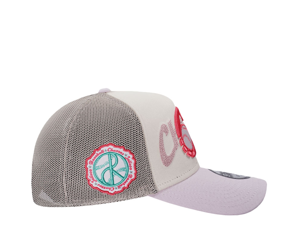 New Era Charros the Jalisco Alternate Logo  Wordmark Mesh 9Forty A Frame Trucker Snapback Hat