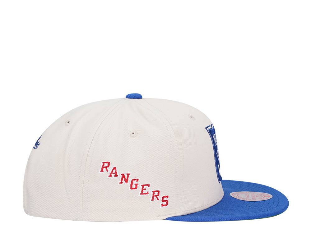 Mitchell & Ness New York Rangers Vintage Off-White Snapback Hat