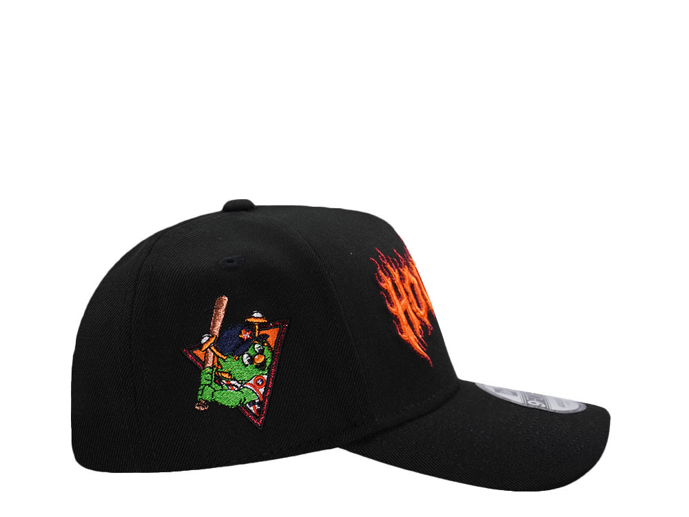 New Era Houston Astros Flames Black Prime Edition 9Forty A Frame Snapback Hat