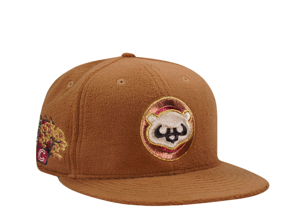New Era Chicago Cubs Tokyo Series 2025 Fleece Brown Prime Edition 59Fifty Fitted Hat 714 UX004629-714
