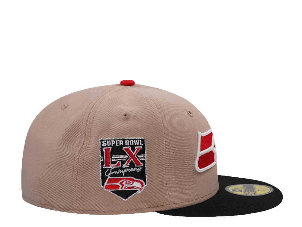 New Era Seattle Seahawks Super Bowl Champions LX Camel Two Tone Edition 59Fifty Fitted Hat