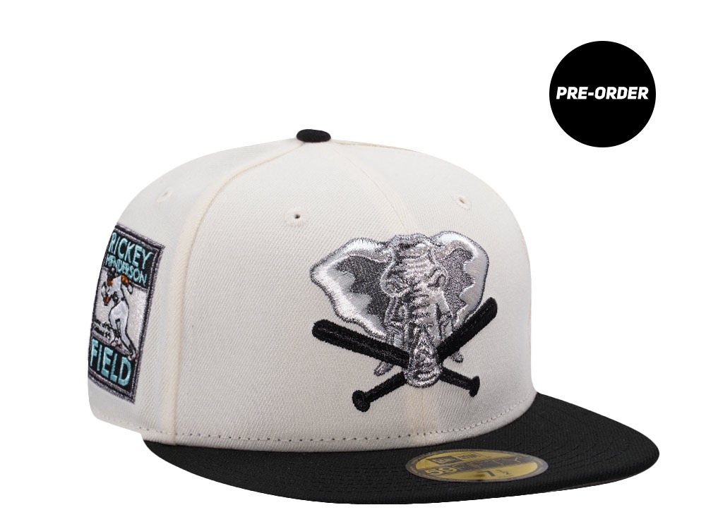 PRE-ORDER New Era Oakland Athletics Rickey Henderson Chrome Two Tone Edition 59Fifty Fitted Hat