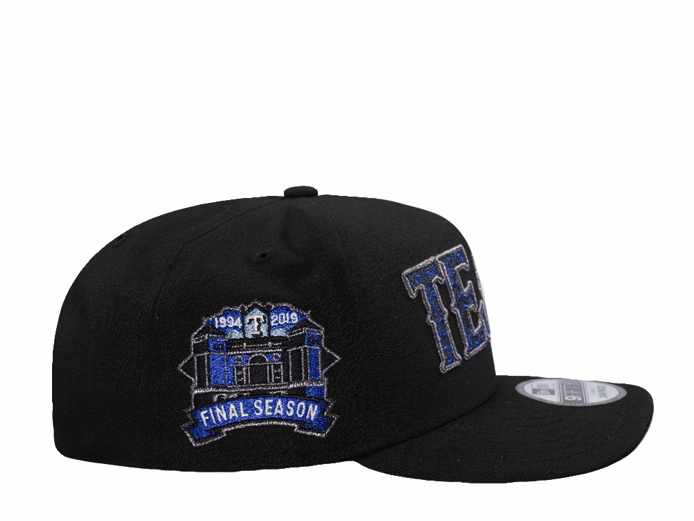 New Era Texas Rangers Final Season Script Black Prime Edition 9Fifty A Frame Snapback Hat
