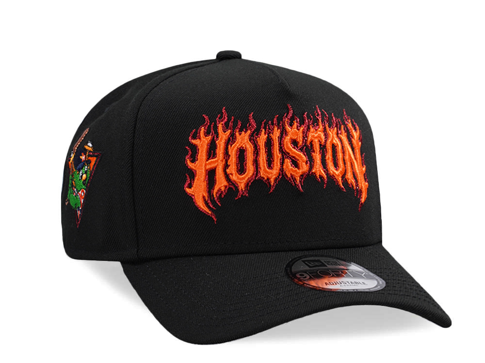 New Era Houston Astros Flames Black Prime Edition 9Forty A Frame Snapback Hat