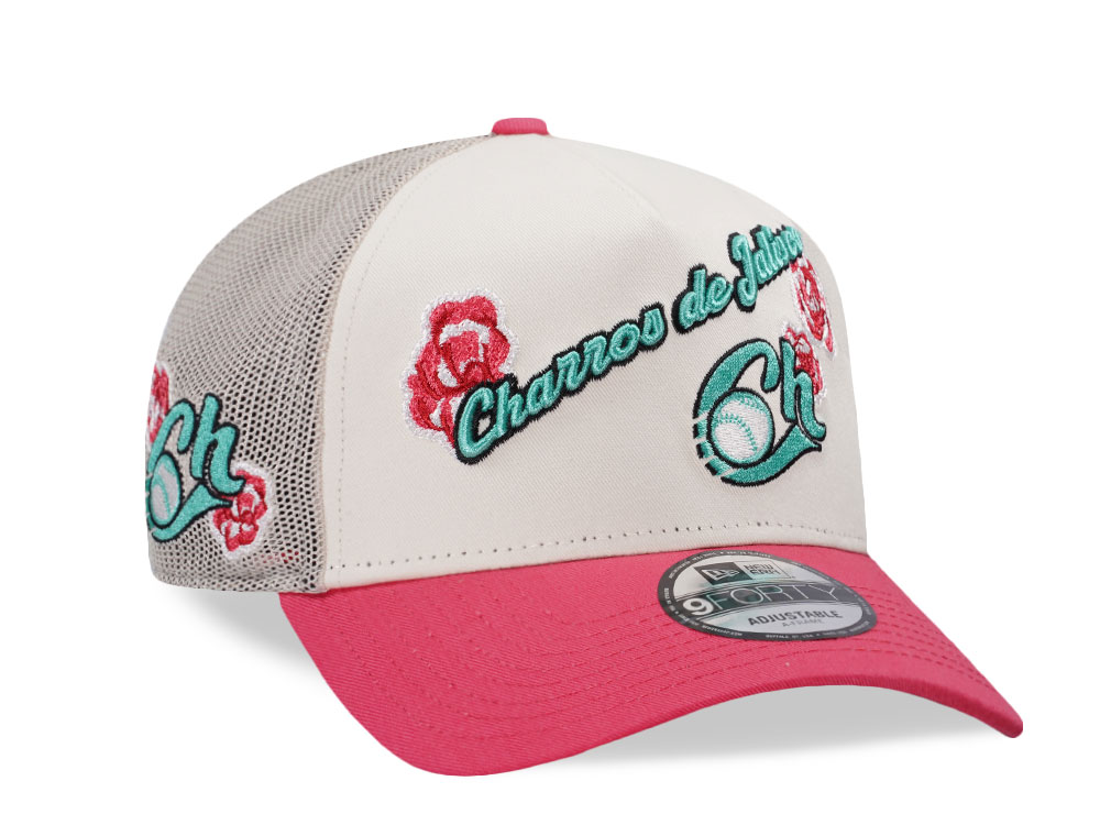 New Era Charros the Jalisco Wordmark Mesh 9Forty A Frame Trucker Snapback Hat